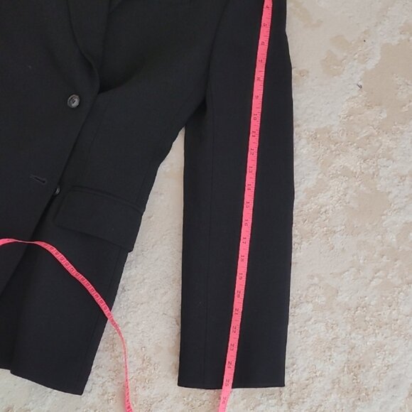 H&M Women Wool Blend Pea Coat Size L Black Button Up Classic Old Money Lined - Picture 12 of 14